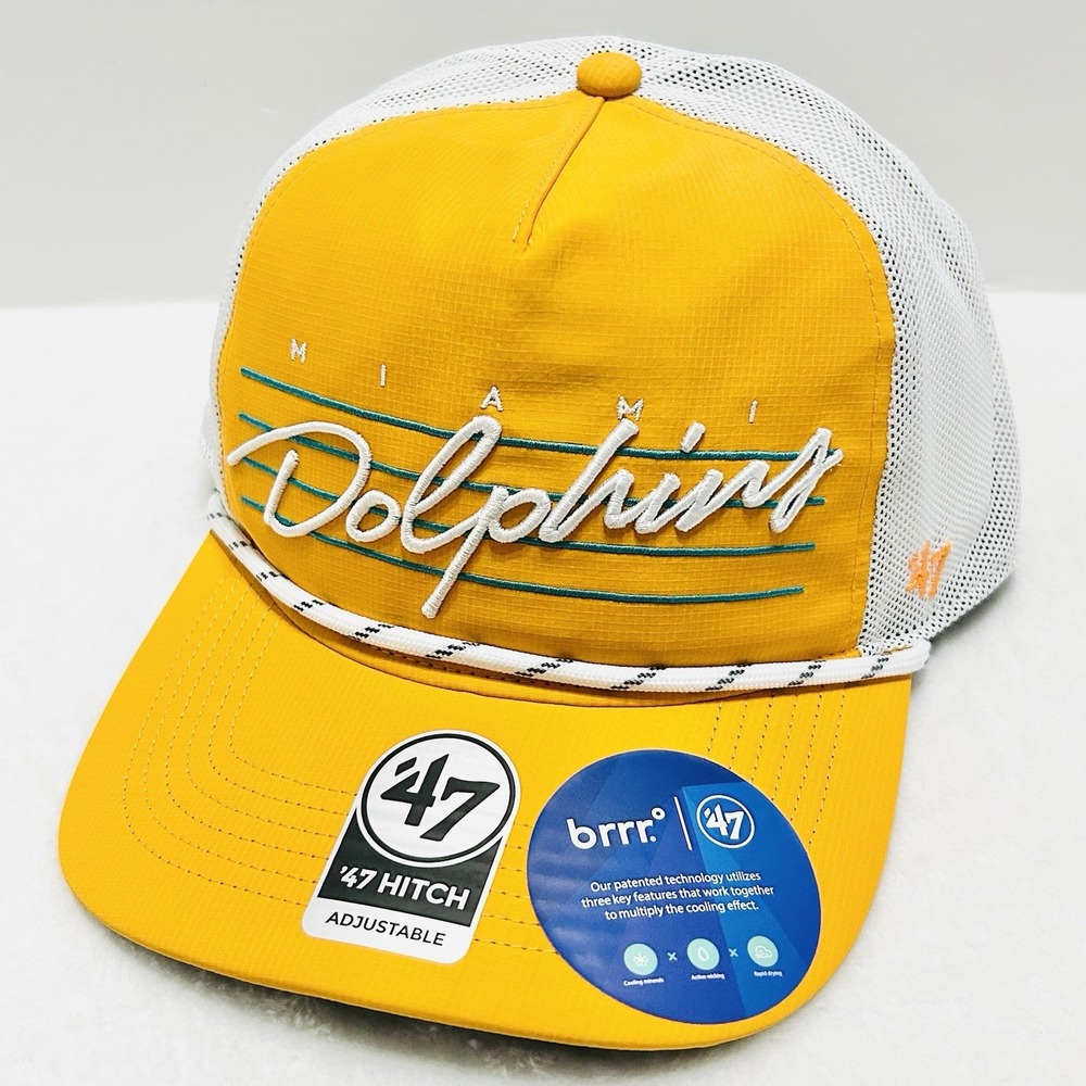 '47 Brand Miami Dolphins Downburst Hitch Hat Cap Adjustable Snapback Orange‎ NFL